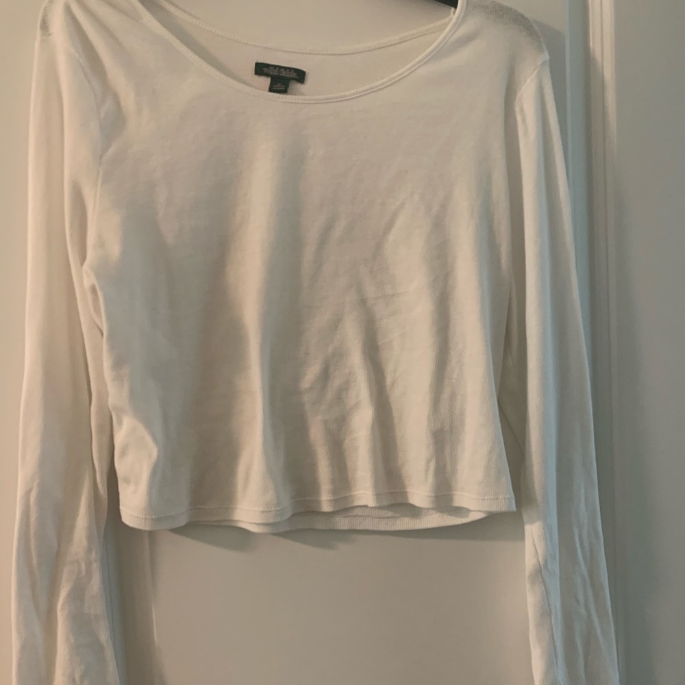 Loose fitting mid length white tee